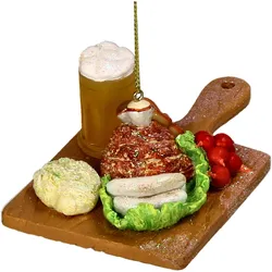 Christbaumschmuck Glas 14cm Bayerische Brotzeitplatte Figur Kugeln Weihnachtsbaum Anhänger Weihnachten Christbaumanhänger Weihnachtsbaumschmuck