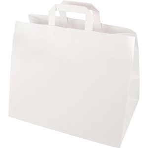 Papstar Papiertüten 86450, weiß, 32 x 27 x 17cm, mit Henkel, 50 Stück