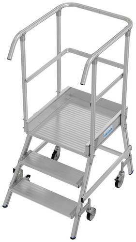 Krause 821010 Aluminium Podestleiter fahrbar, Montage mit Werkzeug Arbeitshöhe (max.): 2.75m Aluminium 32.2kg