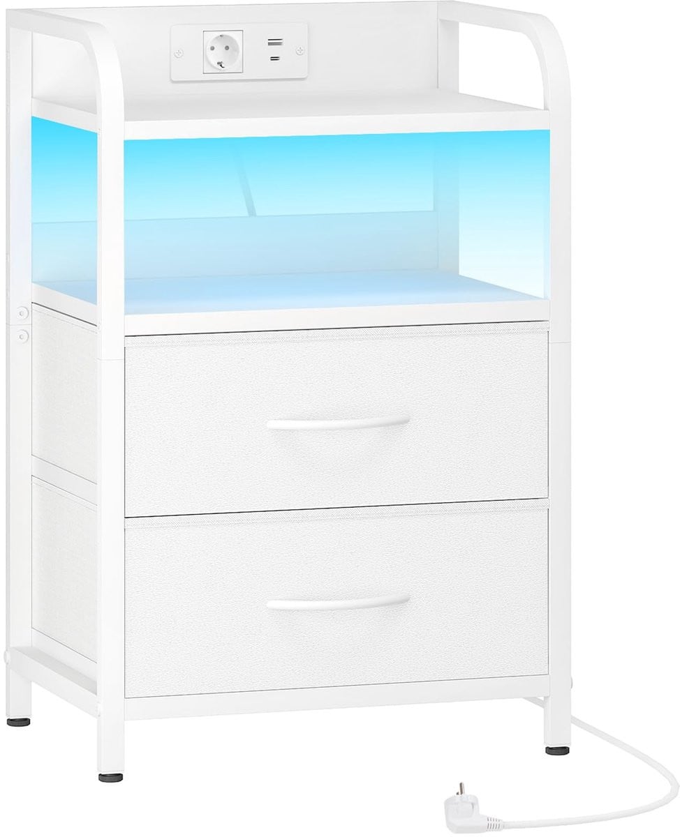 Unyqoos Moderne bijzettafel met ingebouwd laadstation en LED-verlichting