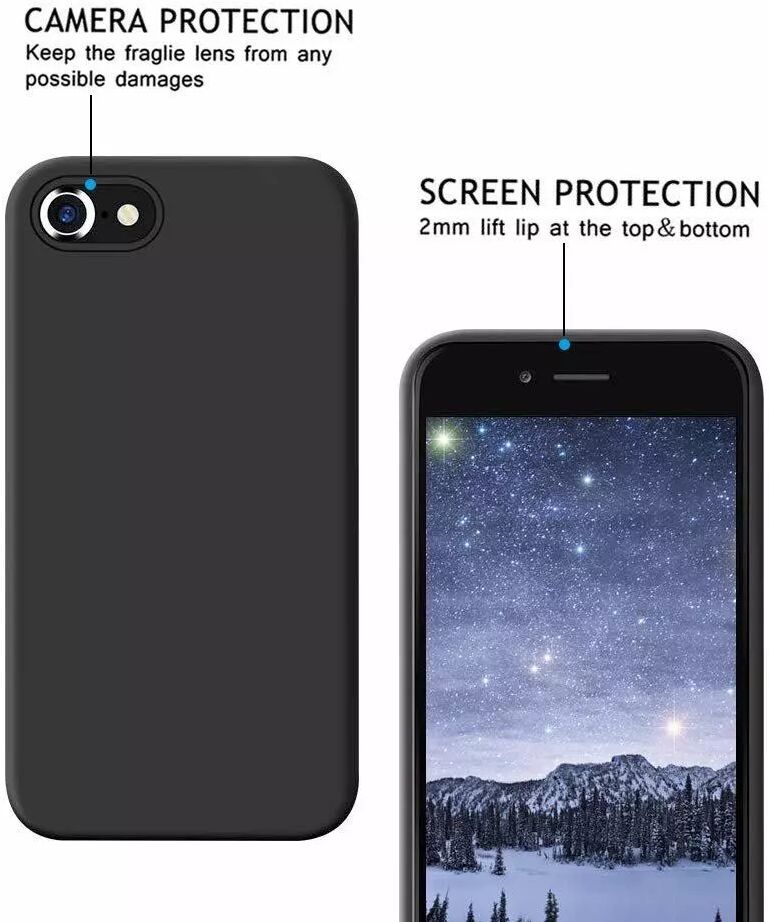 INF iPhone 7/8/SE Handyhülle weiches Silikon schwarz