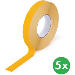 Antirutschband für feuchte Umgebungen, 25 mm x 18,3 m, 5 Stk, wasserdicht, gelb