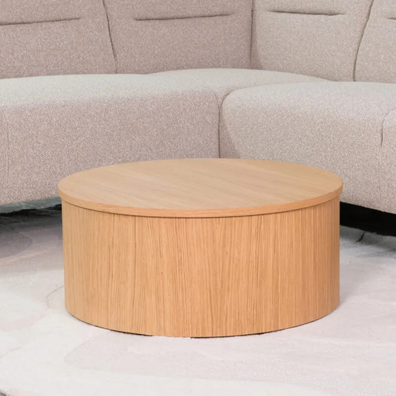 Label51 Salontafel Oliva - Naturel - Eiken - Rond - Diameter: 70 cm