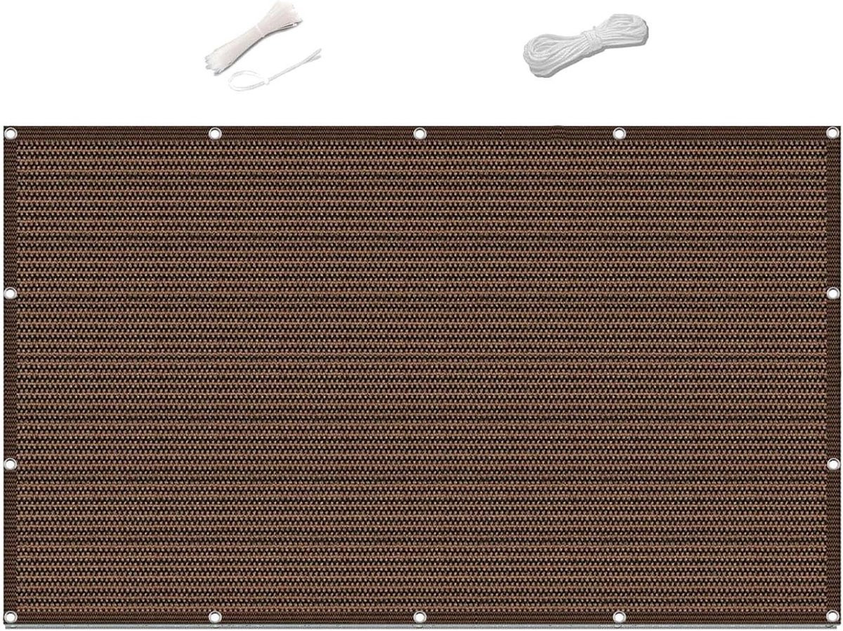 Bruin Balkonscherm van ademend HDPE materiaal - 0,5 x 2,4 m