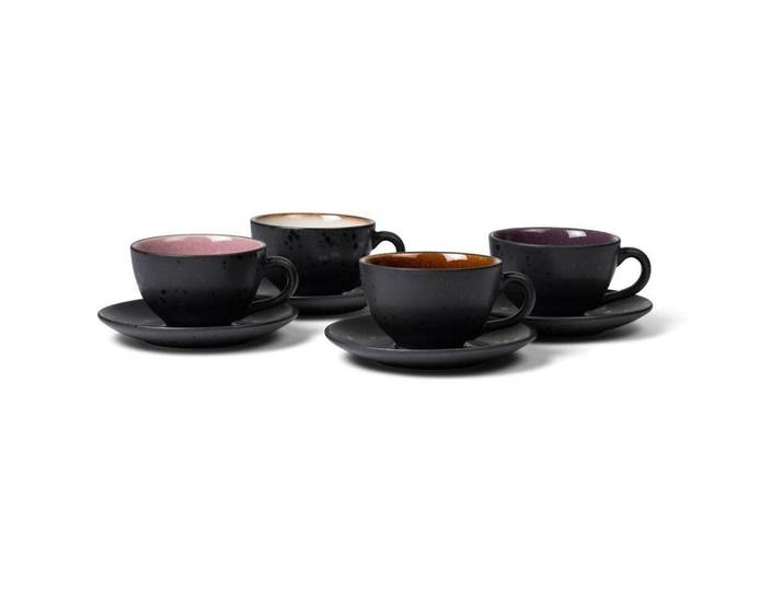 Kaffeetassen-Set BITZ Schwarz/Mehrfarbig Steinzeug H 6 cm 240 ml - Kaffeetassen-Set