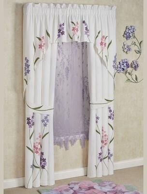 Touch of Class Wildflowers Swag Contour Valance Ivory 72 x 42, 72 x 42, Ivory