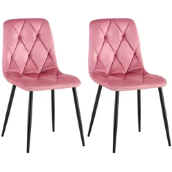 CLP 2er Set Esszimmerstuhl Clairton Samt   Material: Samt, Farbe: rosa
