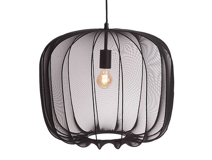 Hängeleuchte Ø 50cm Schwarz/Schwarz Netzstoff LED/Glühlampe E27