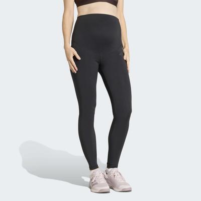 Trainingstights ADIDAS PERFORMANCE "OPTIME ESSENTIALS WORKOUT UMSTANDS-LEGGINGS IN VOLLER LÄNGE", Damen, Gr. XXL, N-Gr, schwarz (schwarz, normal, gr.), Obermaterial: 85% Polyester, 15% Elasthan, Hosen, Umstands-Leggings
