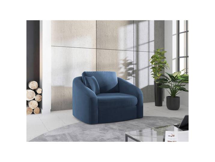 Sessel, Blau, 116x88x104 cm, Textil, Gepolsterte Armlehnen, Sit&More
