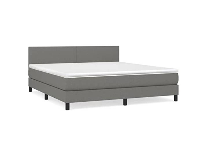 Makastle Boxspringbett mit Matratze Dunkelgrau 160x200 cm 100% Polyester Stoff