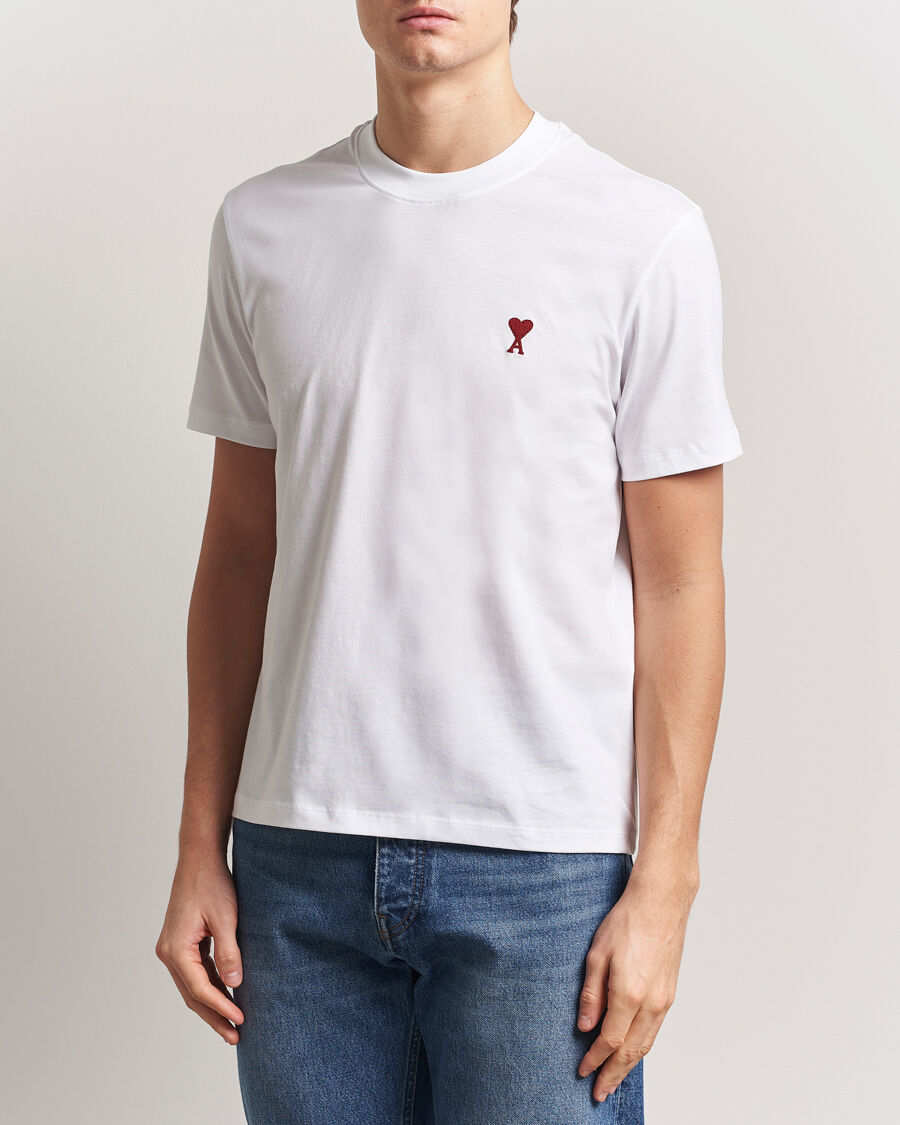 AMI Heart Logo T-Shirt White men M Hvid