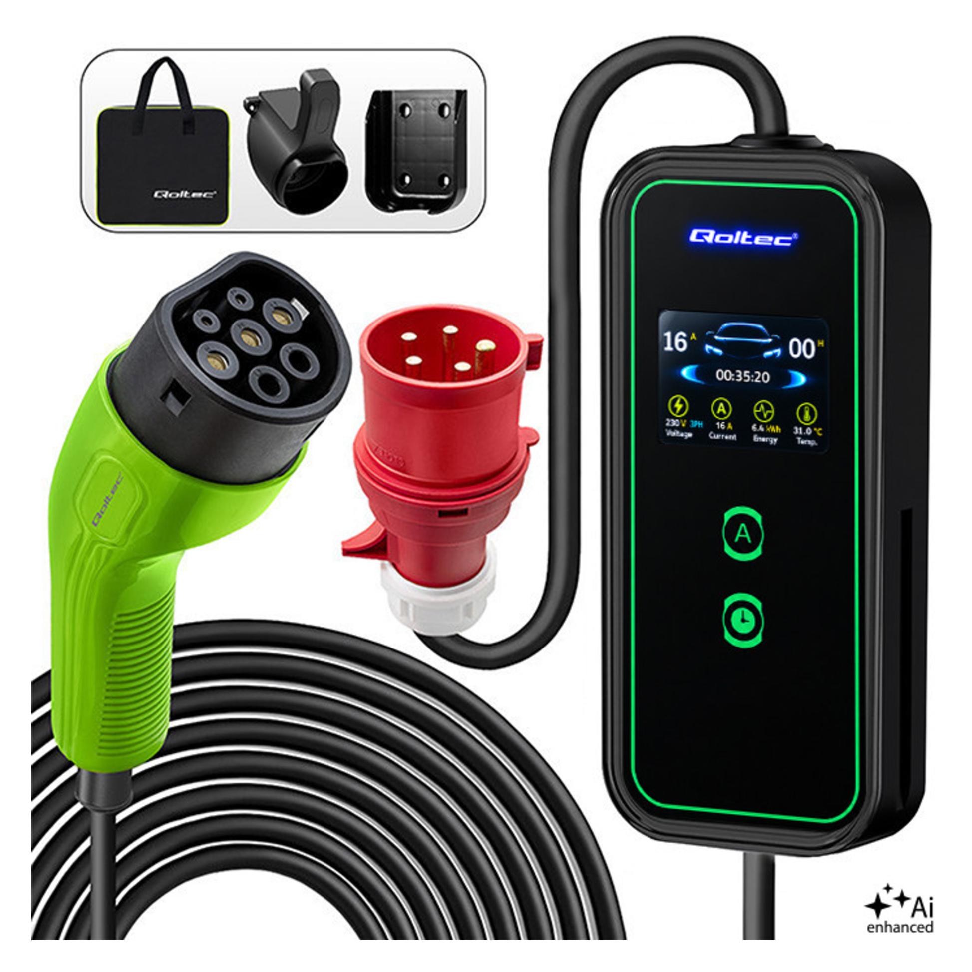 Qoltec Mobiles EV-Ladegerät (Typ 2, 32 A, 11 kW) (52475)