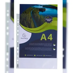 Exacompta 5320E 10x 100 Prospekthüllen, Recycling-PP 60μ, Forever PP - Kristall transparent