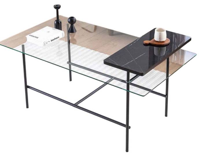 JVmoebel Couchtisch Eleganter Couchtisch mit Ablage für heiße Getränke aus Holz (Packung), Made in Europe