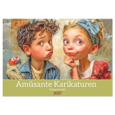 Amüsante Karikaturen - Humorwerke (Wandkalender 2027 DIN A2 quer), CALVENDO Monatskalender