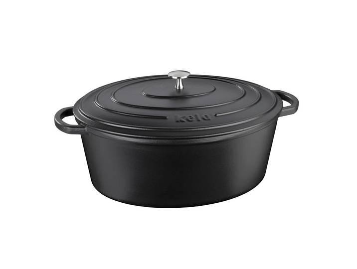 Kela Bräter Calido, Schwarz, Metall, 9,3 L, 29x15x36 cm, Kochen, Töpfe, Bräter