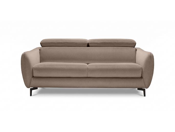 ODEON - Canapé convertible 4 places - Velours lisse, Taupe