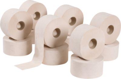 Tork® Toilettenpapier Natur Mini Jumbo 120377, 2-lagig, T2-kompatibel, 12 Rollen á 850 Blatt, 100 % Recyclingpapier, naturfarben