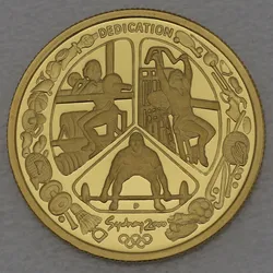 Goldmünze 100 Dollars "Workout-Dedication" 2000 Sydney Olympics (Australien)