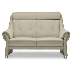 Segmüller Werkstätten Sofa 2-Sitzer Toulon Leder Seidengrau