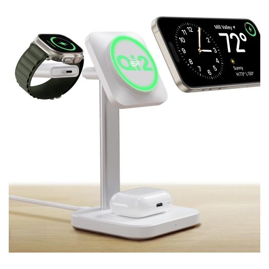 ESR Watch 3v1 bílá / Bezdrátová nabíječka / Qi2 / pro telefon, hodinky a sluchátka (2C566A-WH)