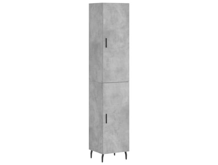 KGFHERENB Highboard Betongrau 34,5x34x180 cm Schrank Holzwerkstoff Schmaler Begleiter für Wohnzimmer und Schlafzimmer: Viel Stauraum hinter der Tür und stabile Metallfüße.