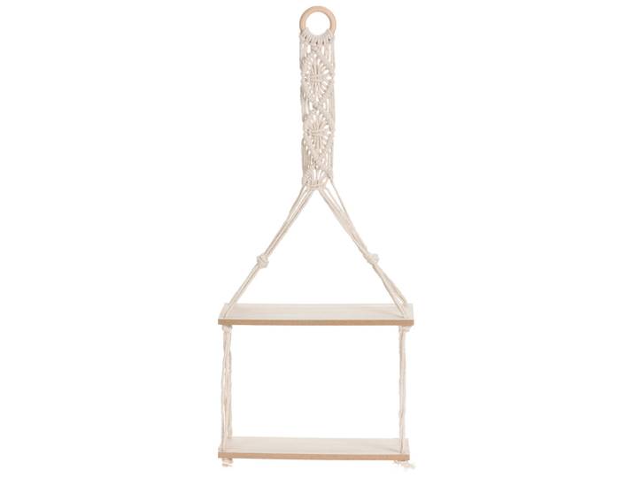 Seil-Hängeregal Makramee, Regal mit 2 Ebenen im Boho Chic, 30 x 10 x 72 cm