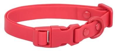 Uplift Picks Adjustable Waterproof Dog Collar With Safety Buckle And Rustproof Hardware red m
