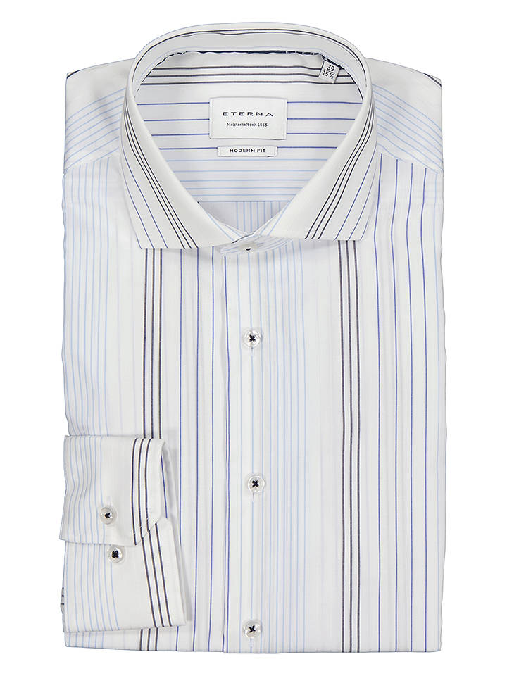 Eterna Hemd - Modern fit - in Creme/ Blau - 41