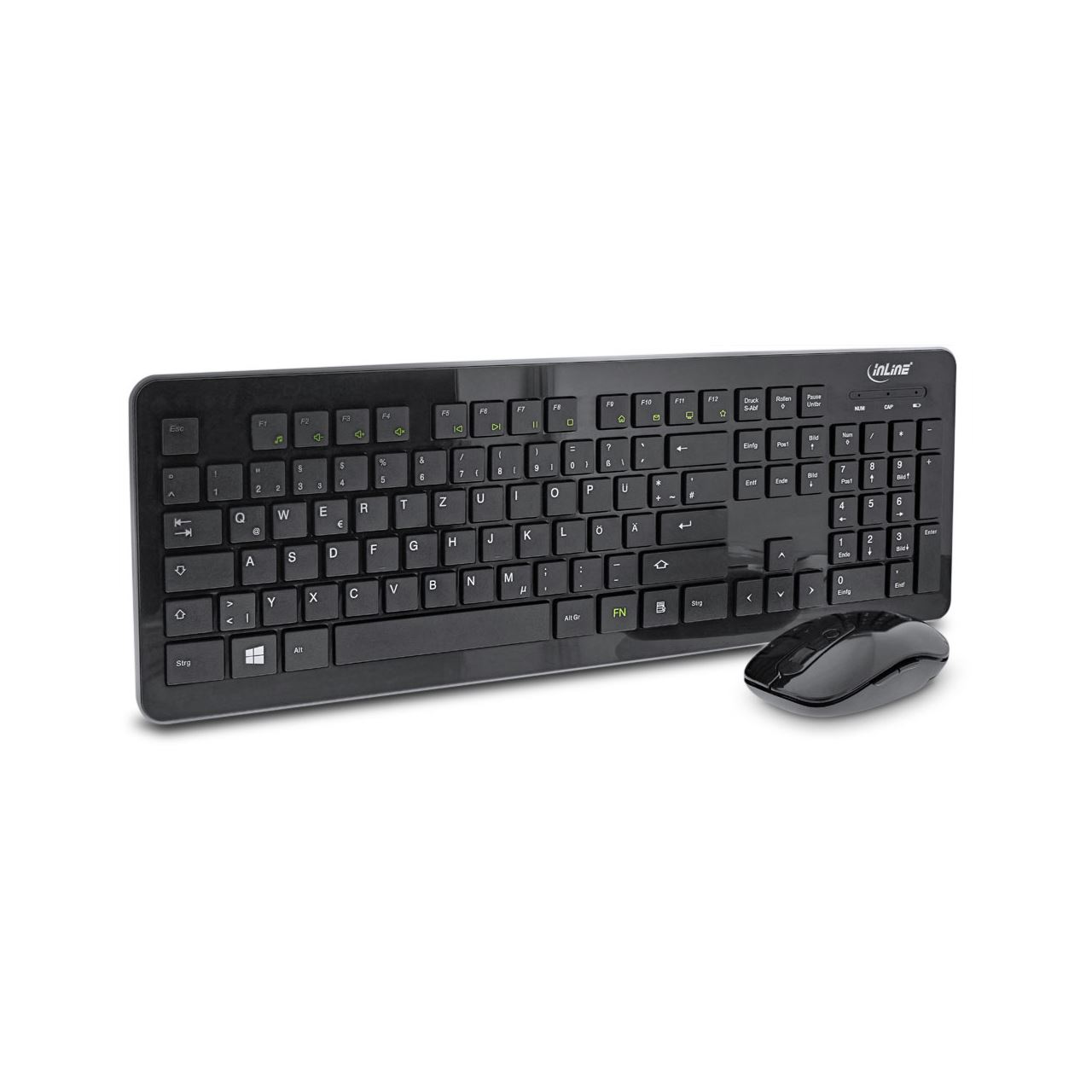 InLine Wireless Design Desktop Deutsch 2.4 GHz und USB schwarz