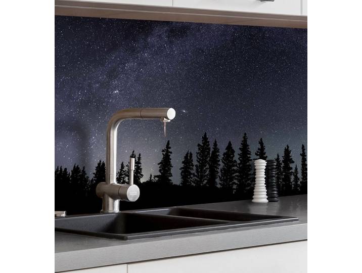 MyMaxxi Küchenrückwand Küchenrückwand selbstklebend Sternenhimmel Spritzschutz Folie, (Klebefolie Küchenrückwand aufgerollt B 220 cm x H 60 cm), Sternenhimmel B 220 cm x H 60 cm
