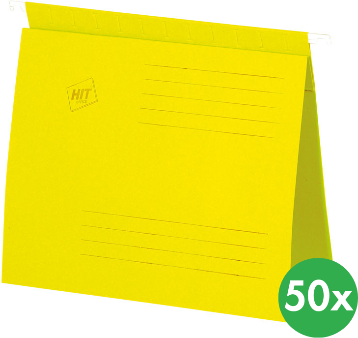 HIT Office Hängemappen mit Schnellhefter A4, gelb, 50 Stk.
