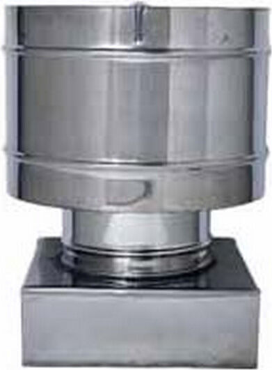 europrofil Fumacc370x370 Fumaiolo Cappello A Botte In Acciaio Inox Terminale Antivento Attacco Quadrato Dimensioni 37x37 Cm Adatto A Stufe E Camini - Fumacc370x370