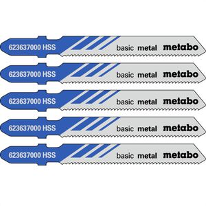 Metabo Stichsägeblätter 623637000, Basic Metal, für Metall, 5 Stück