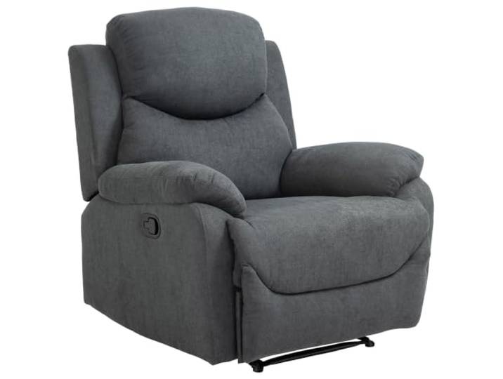 HOMCOM Relaxsessel mit Liegefunktion, Verstellbarer Rückenlehne Dunkelgrau Fernsehsessel, Liegesessel, Sessel, Ruhesessel, Leinen-Optik, Wohnzimmer Schlafzimmer