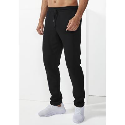 Sweathose BRUNO BANANI, Herren, Gr. S (44/46), N-Gr, schwarz, Piqué, Obermaterial: 65% Polyester, 35% Baumwolle, unifarben, Basic, bequem lang, Hosen Sweathose, Jogginghose aus schöner Strukturware
