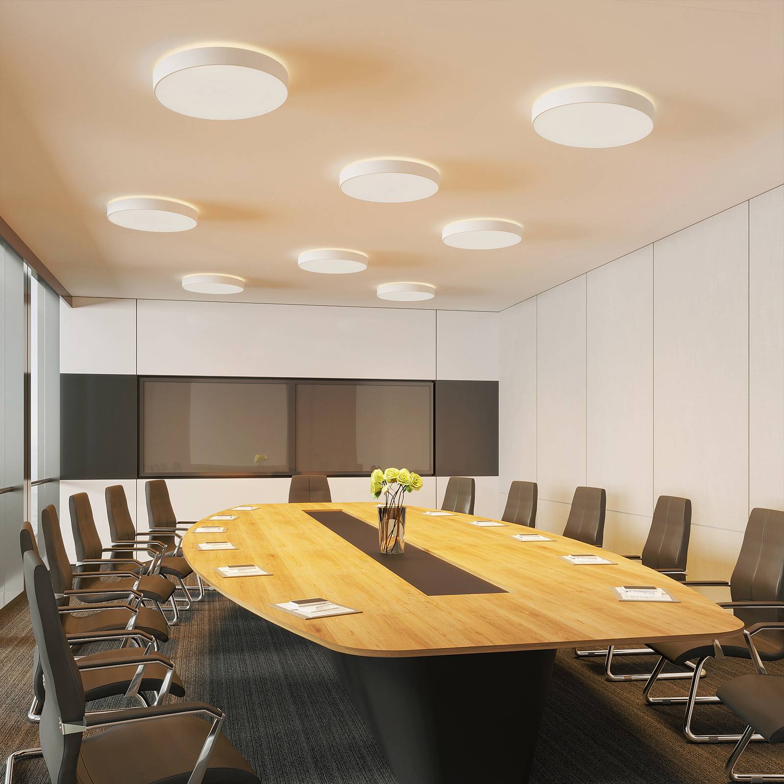 LED Ceiling Light Vanida Arcchio, dimmable, White / opal, Kitchen, Aluminium, Modern, Ceiling Light
