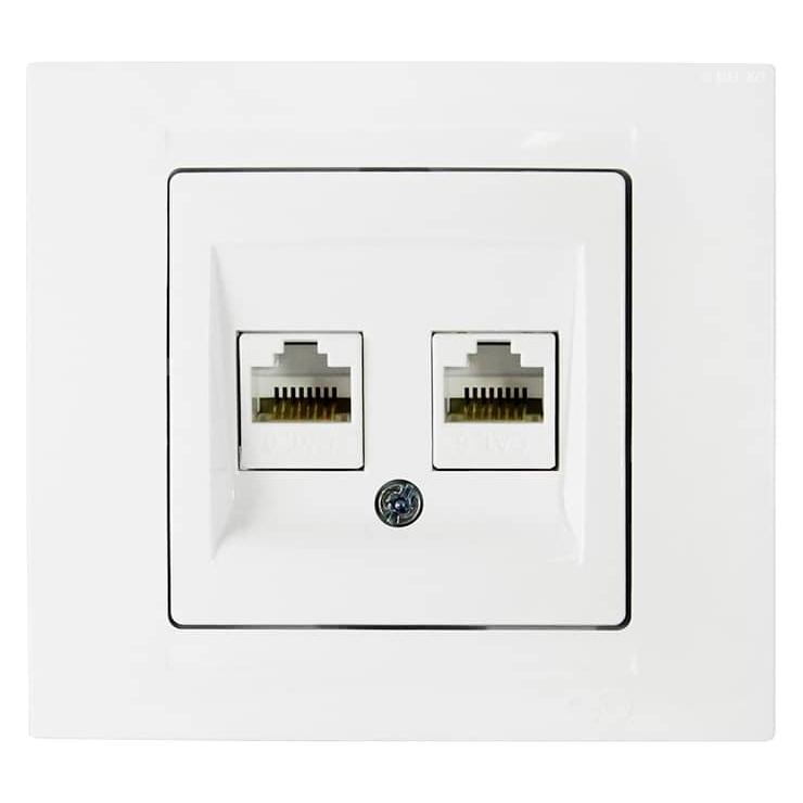 Gunsan Moderna Datenbuchse 2-fach CAT6 Internet Netzwerk Weiss (31793609)