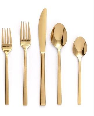 Safdie & Co. Flatware Stainless Steel Palos Gold 20PC Set - None