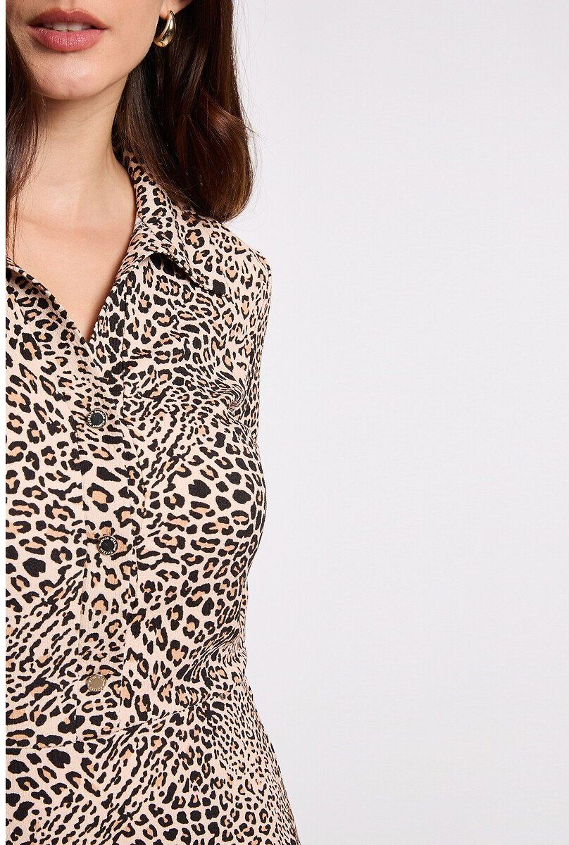 MORGAN Robe longue imprimée manches longues col v