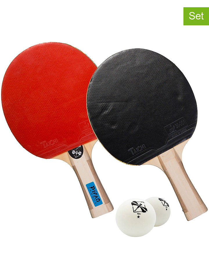 PINAO 5tlg. Tischtennis-Set in Schwarz/ Rot- ab 4 Jahren - onesize