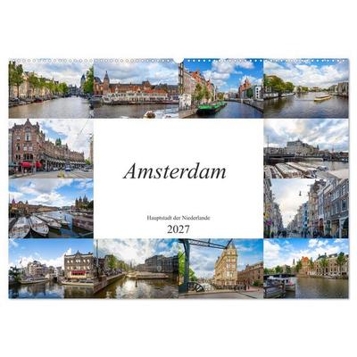 Amsterdam - Hauptstadt der Niederlande (Wandkalender 2027 DIN A2 quer), CALVENDO Monatskalender