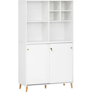 Möbelpartner Kombischrank Serie 500, weiß, abschließbar, mit 2 Schiebetüren, (B/H) 100 x 167 cm