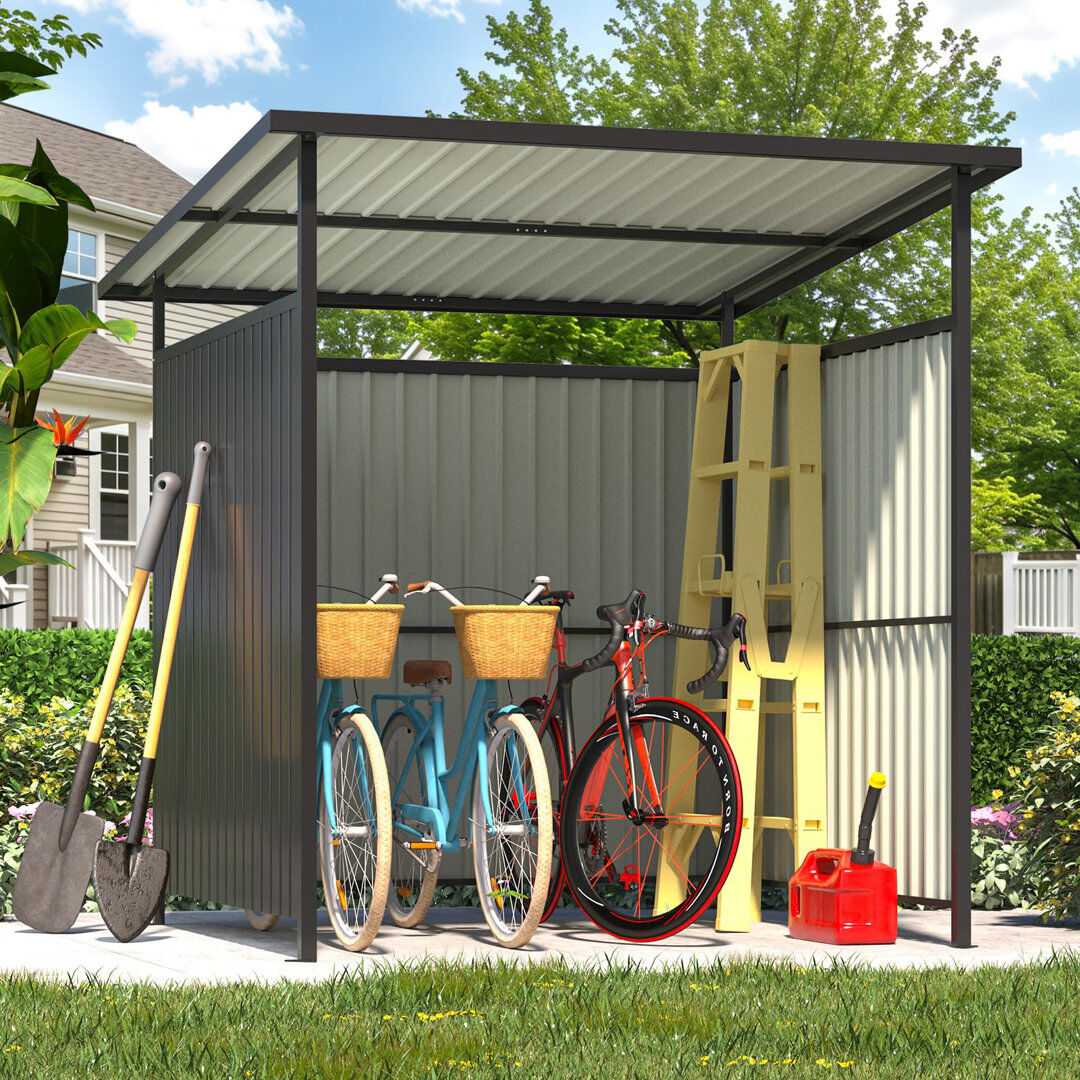 YODOLLA Metal Gazebo Outdoor Pergola For Patio Gray 203.2cm W X 220cm D X 212.1cm H