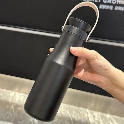 Uplifted Finds JUSTINLAU Ins Style Portable Vacuum Flask 470ml 304 Stainless Steel Hand Held Thermos black