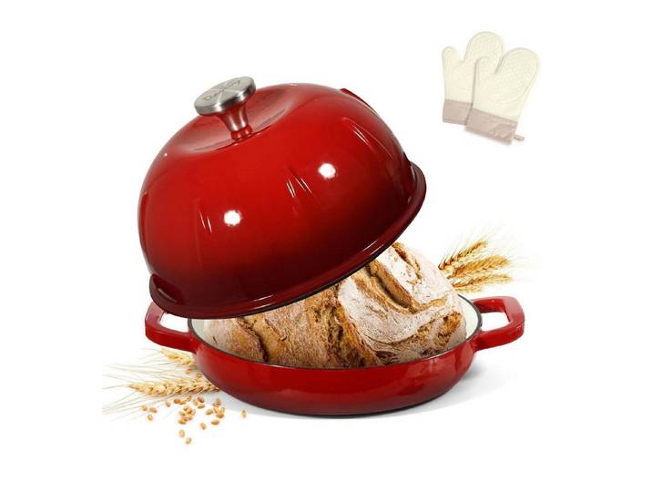 LuxusKollektion Brotbackform Brotbacktopf Gusseisen 5,35L Kirschrot