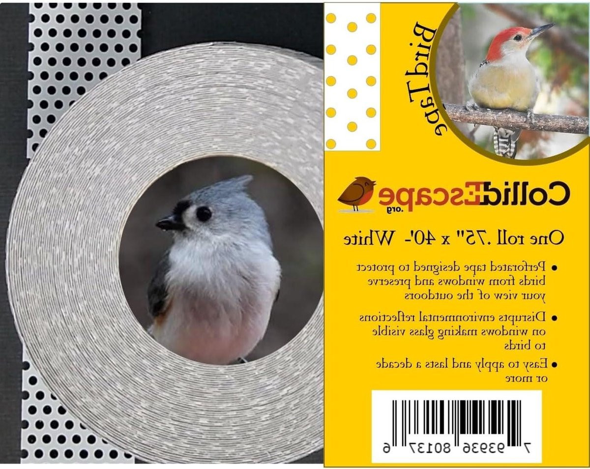 Raamstickers om vogelaanvallen te voorkomen - Vogelbotsing preventie tape - Breedte: 1,9 cm, Lengte: 12,2 m