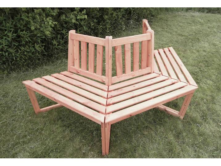 Baumbank PROMADINO, braun (honigbraun), B:205cm H:90cm T:89cm, Massivholz, Sitzbänke, Baumbank, Kiefernholz, in honigbraun, in 2 Varianten