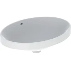 Geberit VariForm Einbauwaschtisch, oval 55x40cm, o. Hl, m. Ül., weiß gl